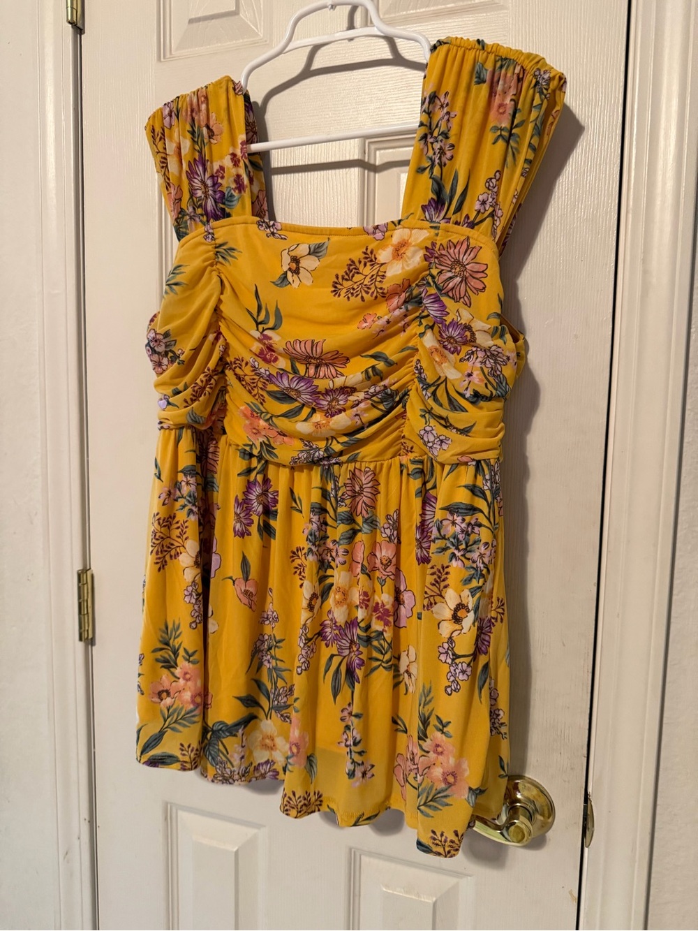 torrid Yellow Floral Ruched Top